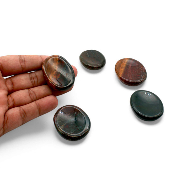 Bloodstone Jasper Oval Worry / Thumb Stones Bloodstone Jasper Oval Worry / Thumb Stones