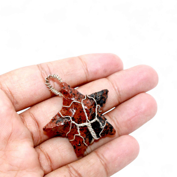 Mahagony jasper wire wrap star pendant Mahagony jasper wire wrap star pendant