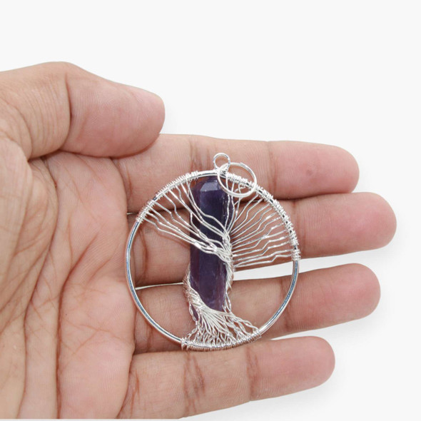 Amethyst Wire wrap double terminated pendant