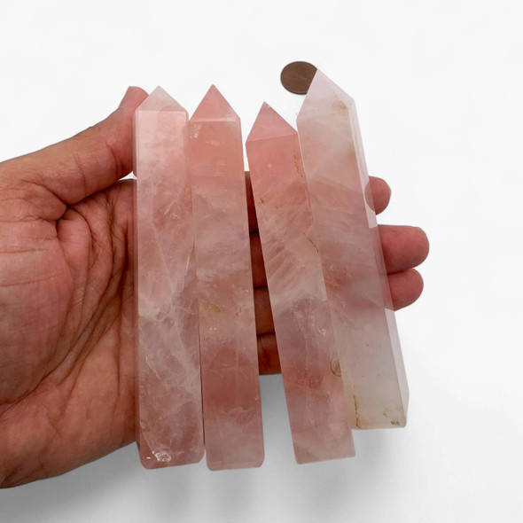 Rose Quartz Tall Tower 4 1/2 to 5 inch