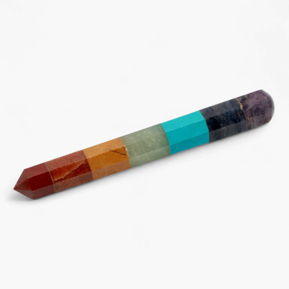 Chakra Stones bonded Massage Wand - 4 inch