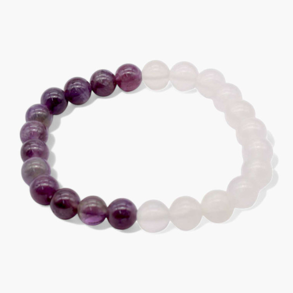 Selenite & Amethyst 8mm Beads Bracelet – Wholesale Crystal Jewelry