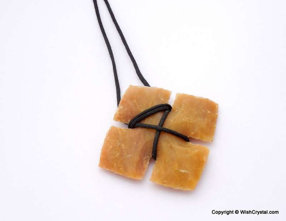 Cross Shaped Agate Arrowhead Leather wrap pendant