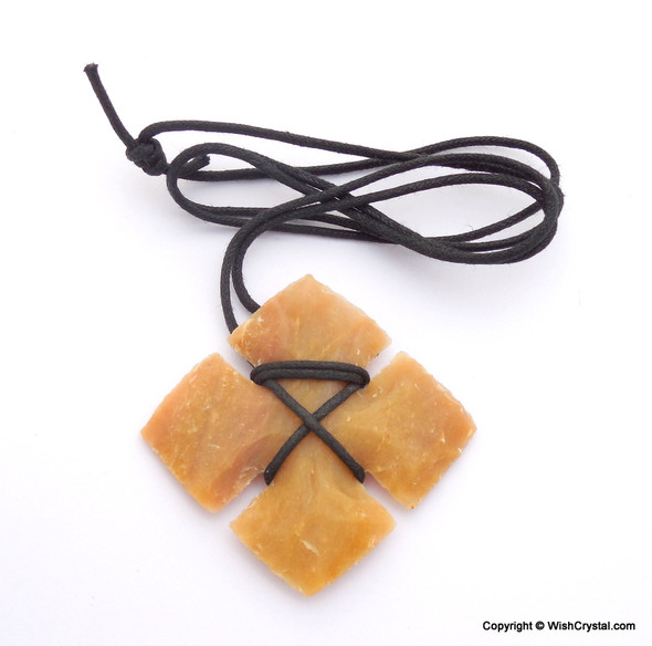 Cross Shaped Agate Arrowhead Leather wrap pendant