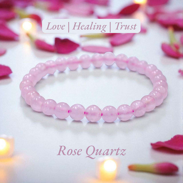 Rose Quartz Energy Bracelet - 6 mm