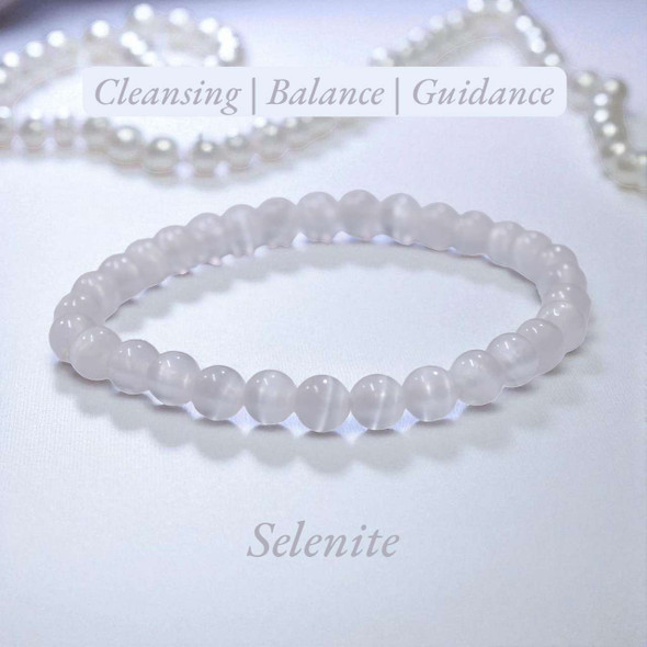 Selenite Energy Bracelet - 6 mm