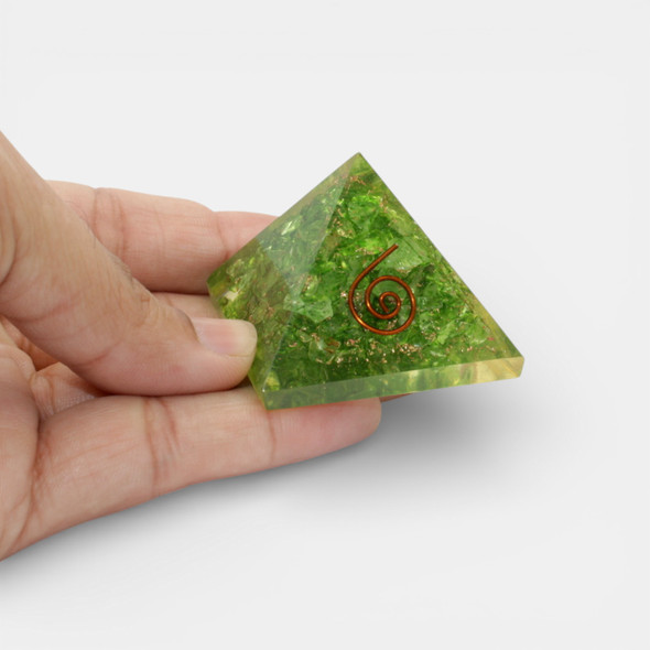Halo Peridot Orgonite Pyramid