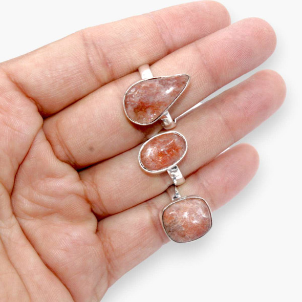 Sunstone Cabochon Ring - Adjustable size