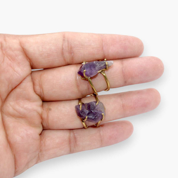 Raw Amethyst Ring - Adjustable size