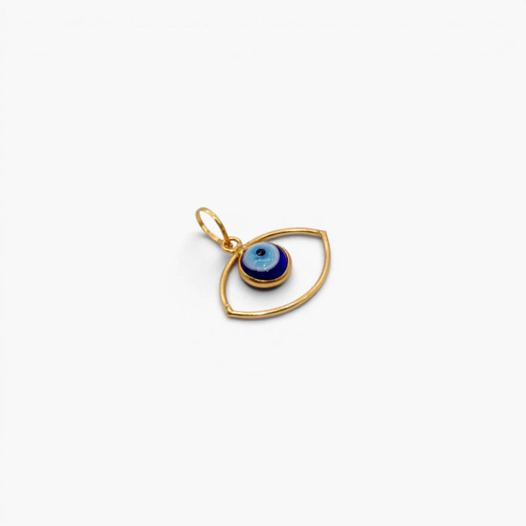 Eye Shaped Evil Eye Gold Plated Pendant