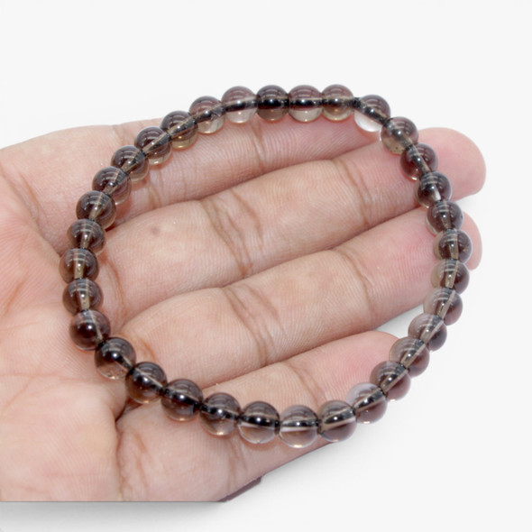 Smokey Quartz Beads Bracelet - 6 mm