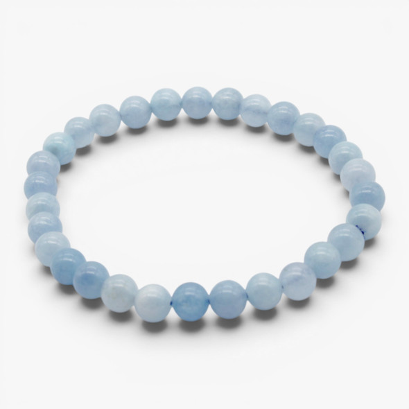 Aquamarine Beads Bracelet - 6 mm