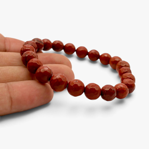 Red Jasper Faceted Beads Bracelets - 8 mm