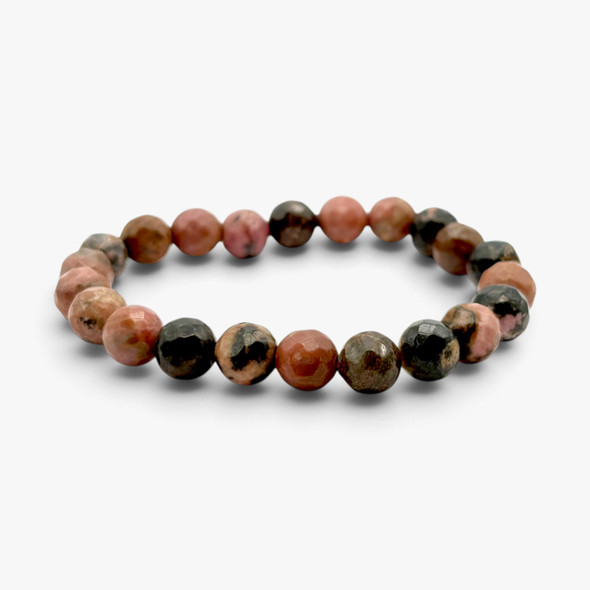 Rhodonite Faceted Beads Bracelets - 8 mm