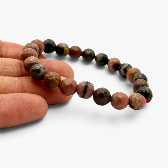 Rhodonite Faceted Beads Bracelets - 8 mm