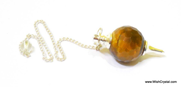 Tiger Eye Faceted Ball Pendulum