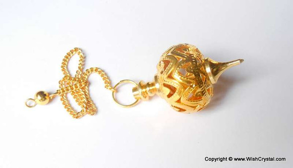 Metal Cage Pendulum - Gold