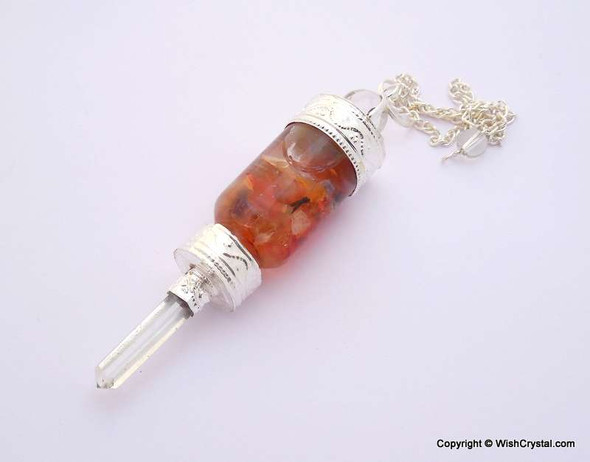Red Carnelian Chips Bottle Pendulum
