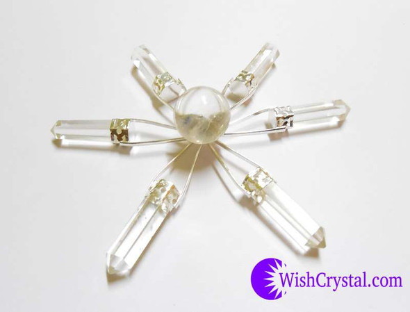 Natural Crystal Quartz Point & Sphere Aura Energy Genrator Natural Crystal Quartz Point & Sphere Aura Energy Genrator