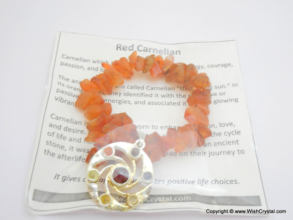 Carnelian Chakra Bracelet Charm Amulet Spiral