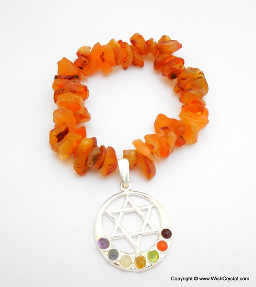 Carnelian Chakra Bracelet Charm Amulet Chakra Grid