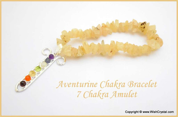 Yellow Aventurine Chakra Bracelet Charm Amulet Chakra Grid