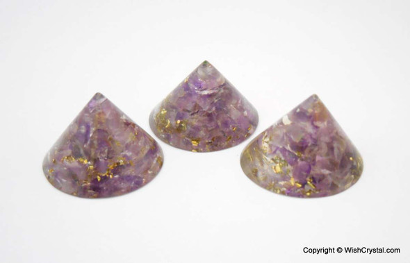 Amethyst Orgonite Conical Pyramids