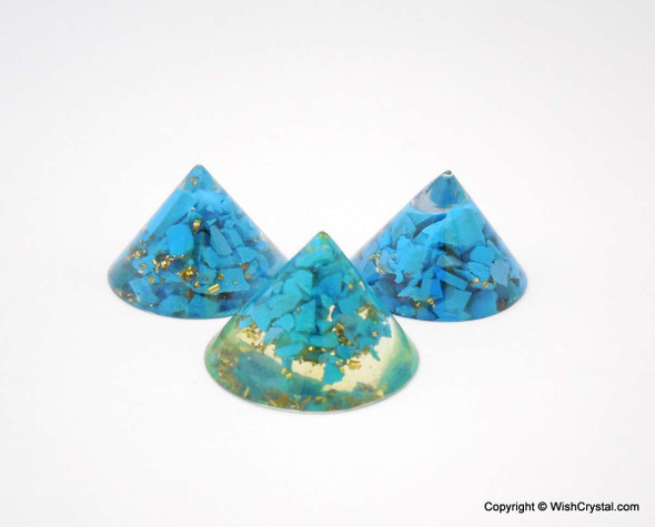 Turquoise Orgonite Conical Pyramid