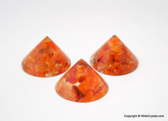 Red Carnelian Orgonite Conical Pyramid