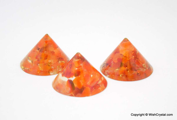 Red Carnelian Orgonite Conical Pyramid