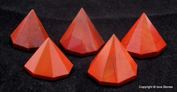 Red Jasper Octagon Pyramid - 18 to 22 mm