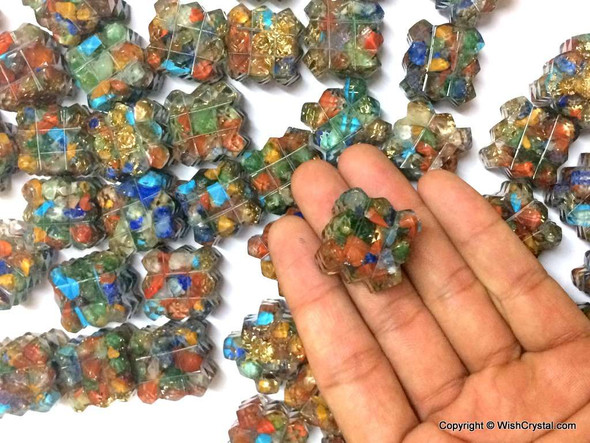 Lot of 25 Orgonite Cube points for Energy 7 Chakra Stones filled Aura Energy Generators Lot of 25 Orgonite Cube points for Energy 7 Chakra Stones filled Aura Energy Generators