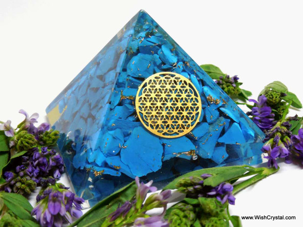 Halo Turquoise Pyramid with Copper Coil