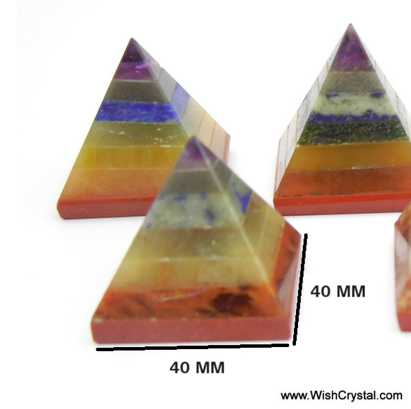 Chakra Stone Pyramid Bonded Chakra Pyramids - 40 mm