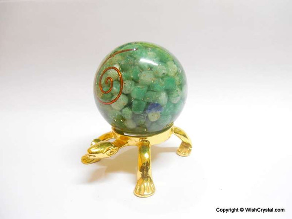 Green Aventurine Orgonite Sphere EMF Protection Healing