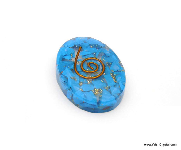 Halo Turquoise Orgonite Oval Worry Stone