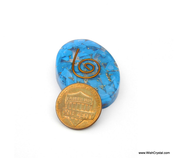 Halo Turquoise Orgonite Oval Worry Stone