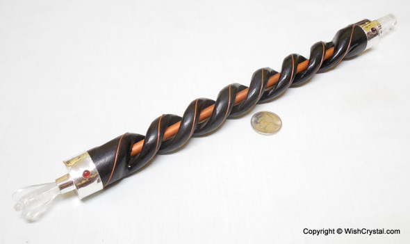 Rosewood wand Crystal Angel and copper Twisted Wooden craft and Crystal Angel Wand
