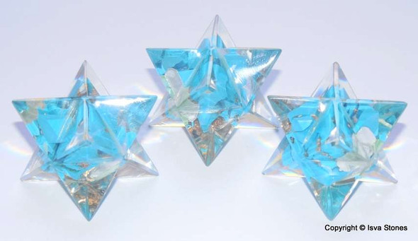 Orgone Merkaba Star Halo Turquoise Orgonite Merkaba Star