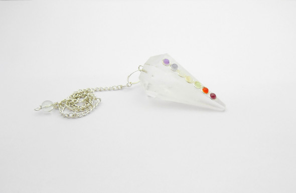 Chakra Stone Crystal Pendulum - Crystal  Quartz