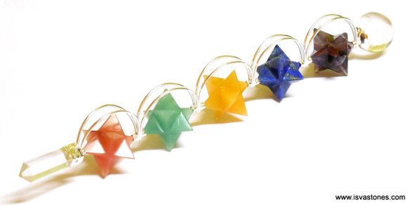 Natural Chakra Crystal Sacred Merkaba Wands