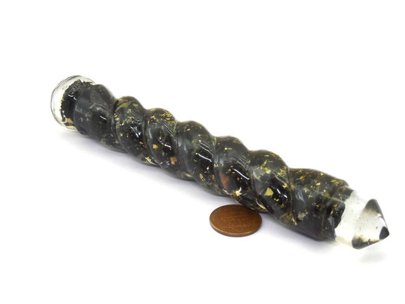 Black Tourmaline Twisted Orgonite Wand