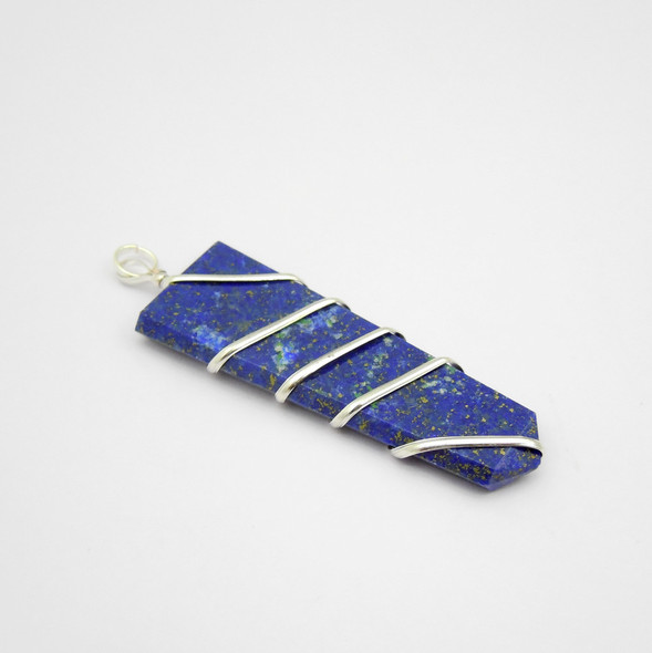 Lapis Lazuli 1 3/4 inch wire wrap pendant