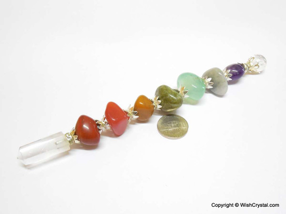 Chakra Stones Tumbled Wand with Metal Crafting
