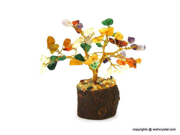 Chakra stones Bonsai Crystal Tree for Healing | 4-inch Height