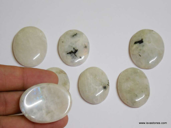 Rainbow Moonstone Oval Worry Stone