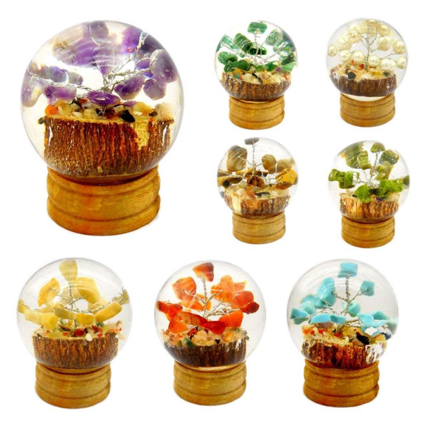 Moss Agate Tree in Orgonite Sphere Moss Agate Tree in Orgonite Sphere