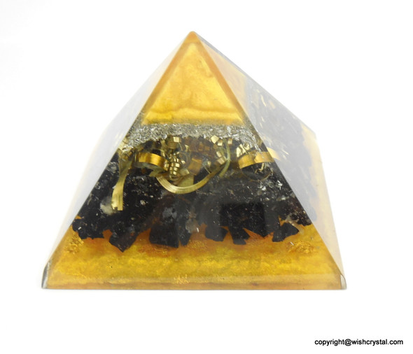 Black Tourmaline & Copper Orgonite Pyramid - 60 mm