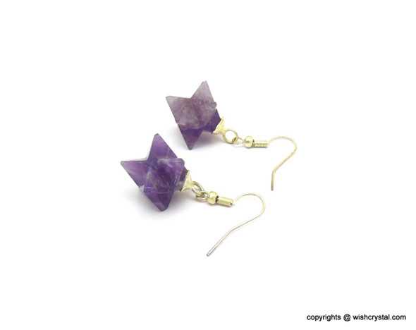 Amethyst Merkaba Earrings