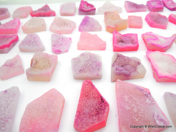 Bag of 50 Pink Druzy Agate pieces